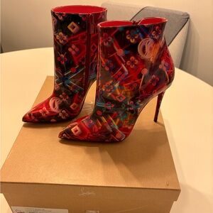 Christian Louboutin Multicolor Patterned Heeled Boots